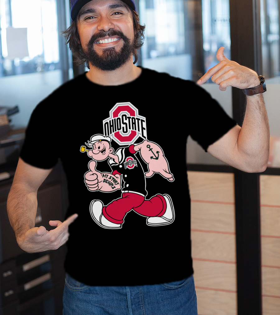 Ohio State Buckeyes Vintage Cartoon Sailor Character T-Shirt