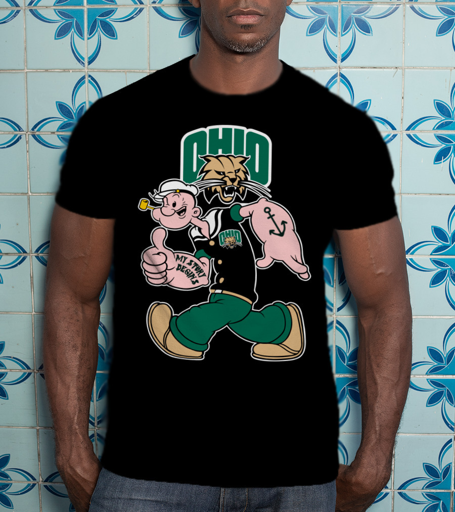 Ohio Bobcats Popeye Anchor My Story Designs T-Shirt