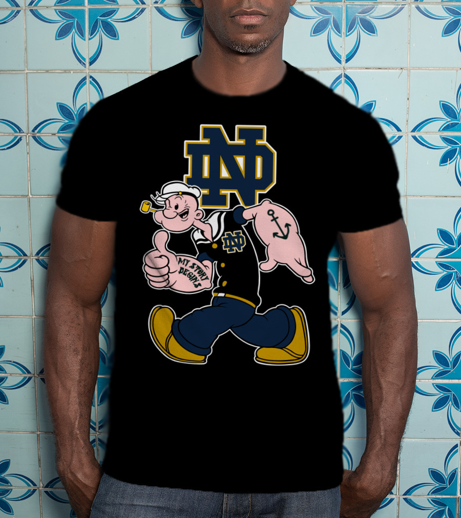 Notre Dame Fighting Irish Nd Popeye My Story Begins T-Shirt