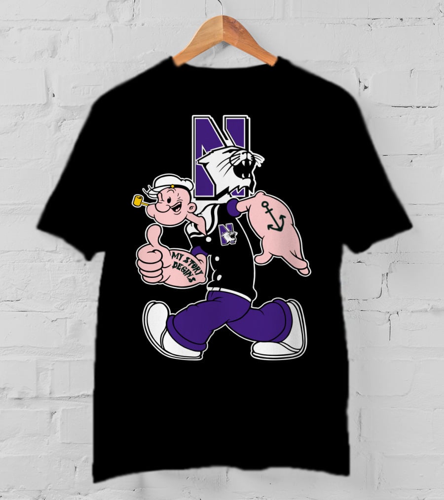 Northwestern Wildcats Popeye My Story Designs T-Shirt