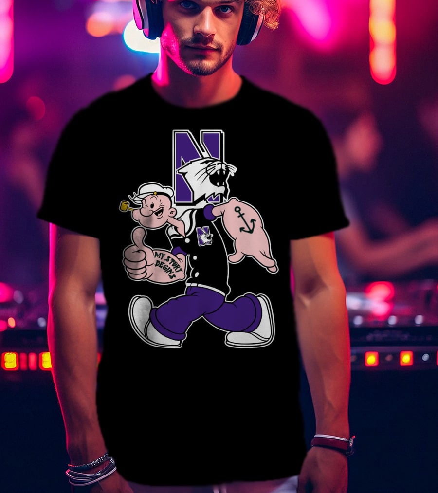 Northwestern Wildcats Popeye My Story Designs T-Shirt