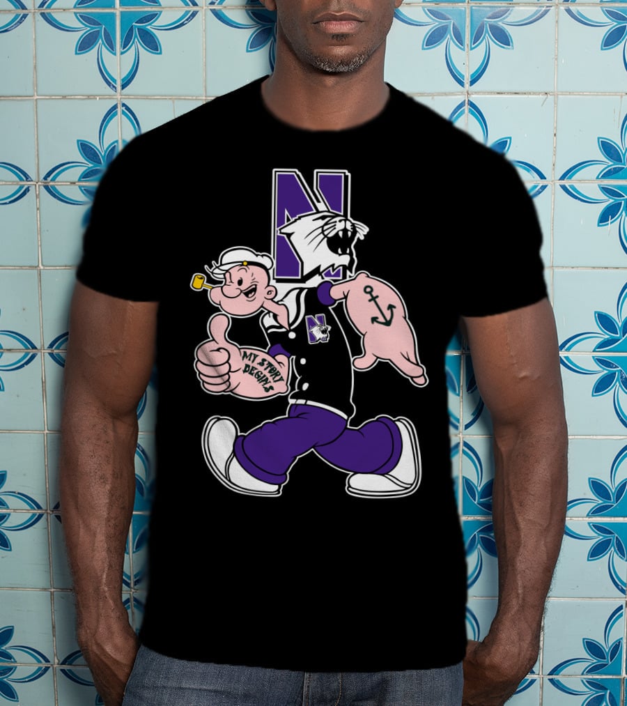 Northwestern Wildcats Popeye My Story Designs T-Shirt