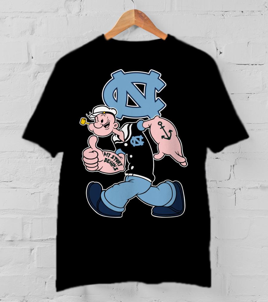North Carolina Tar Heels Popeye My Story Begins T-Shirt
