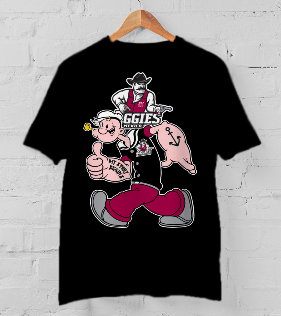 Popeye My Story Designs New Mexico State Aggies T-Shirt