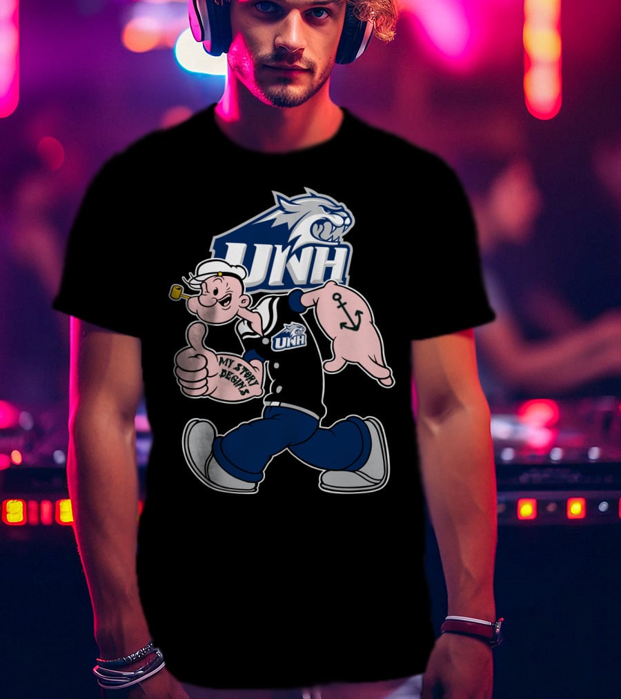 Unh Wildcats Popeye My Story Begins T-Shirt