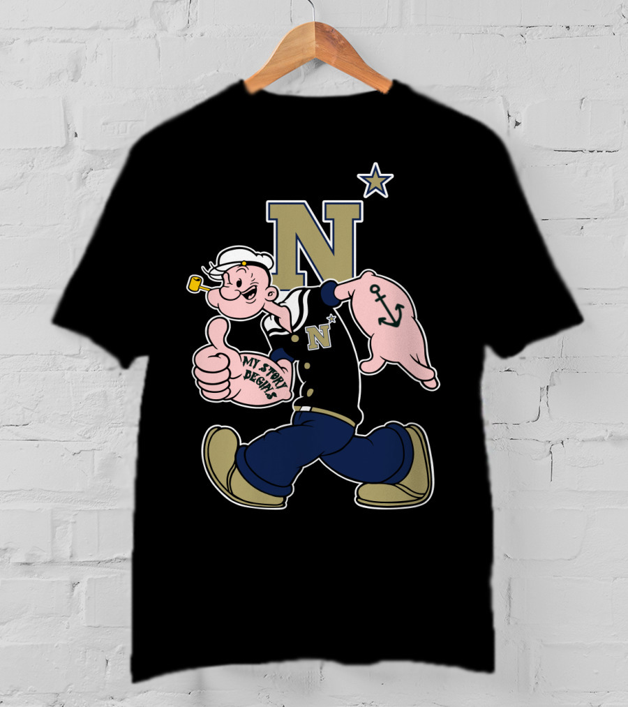 Naval Academy Midshipmen Popeye N Anchor Star T-Shirt