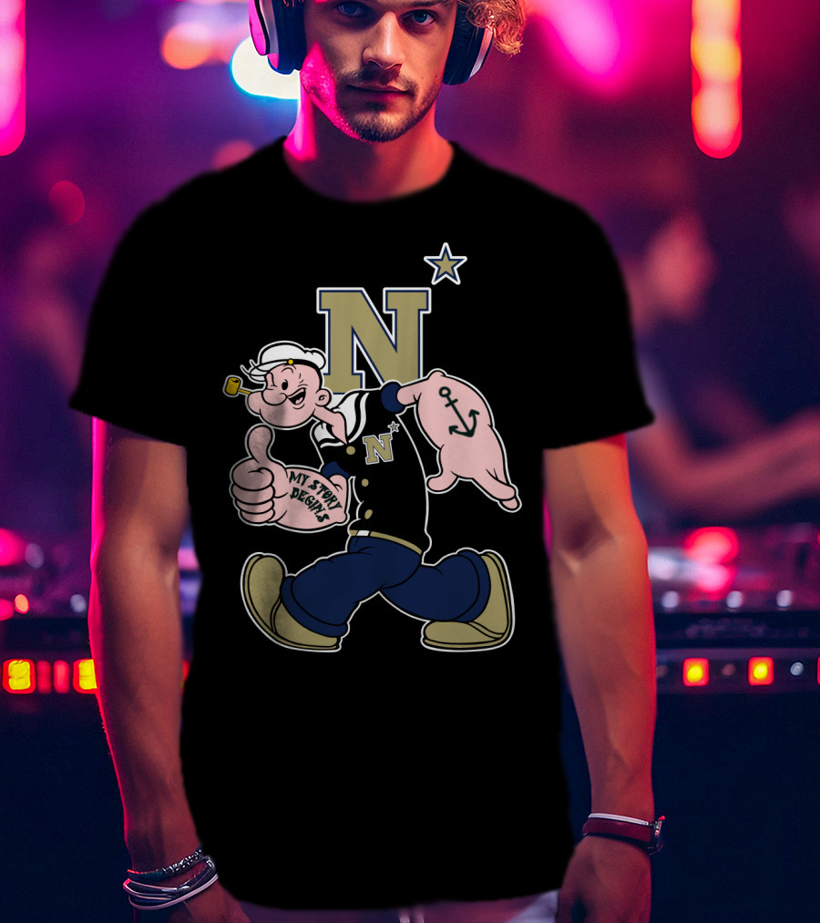 Naval Academy Midshipmen Popeye N Anchor Star T-Shirt