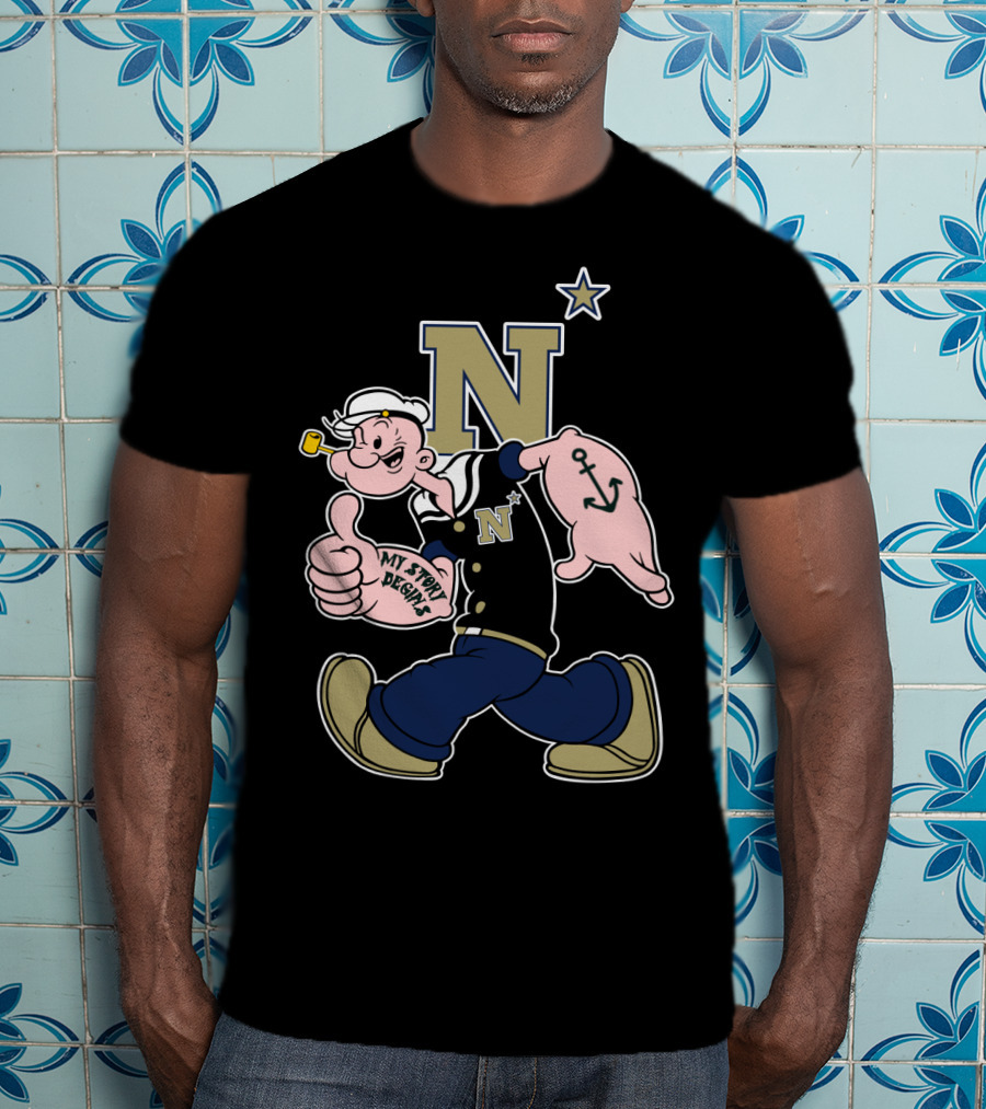 Naval Academy Midshipmen Popeye N Anchor Star T-Shirt