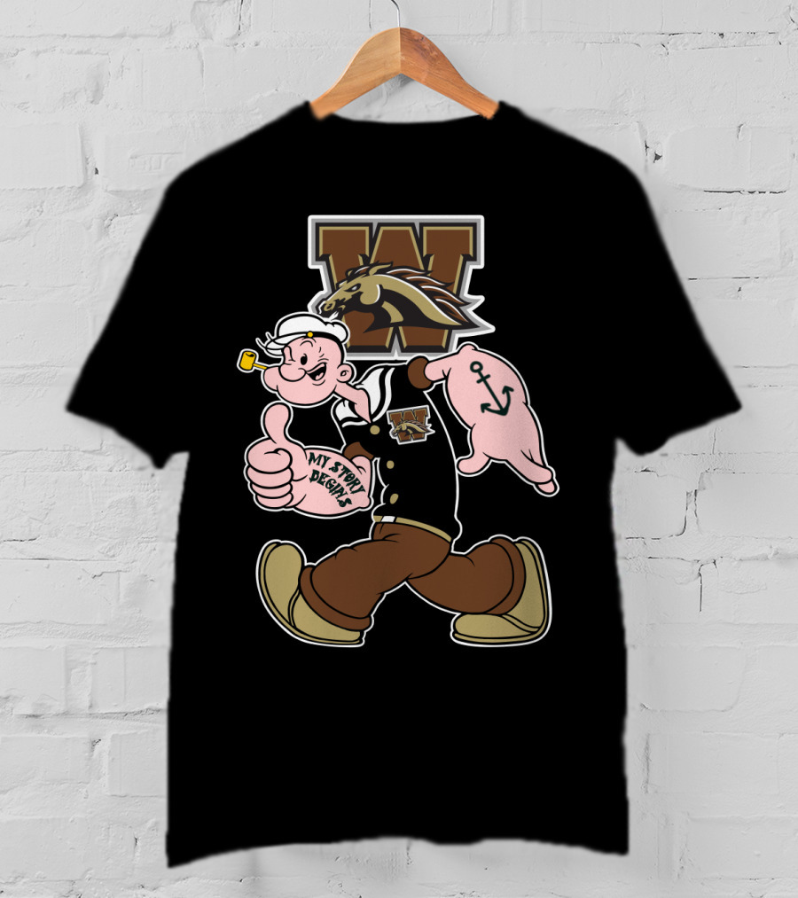 Western Michigan Broncos Popeye My Story Designs T-Shirt
