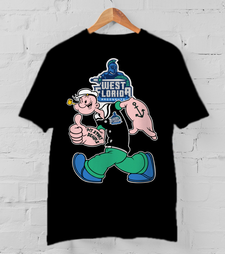 West Florida Argonauts My Story Begins Popeye Anchor T-Shirt