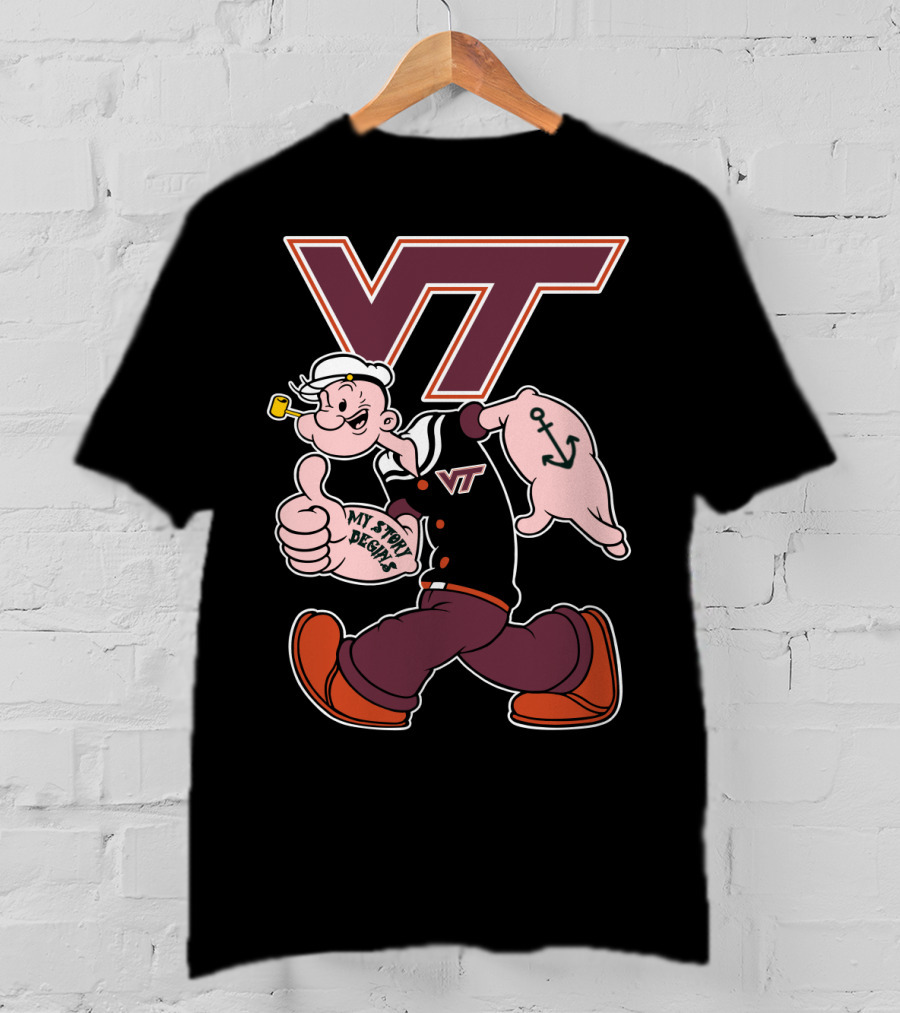 Virginia Tech Hokies Vt Popeye My Story Designs T-Shirt