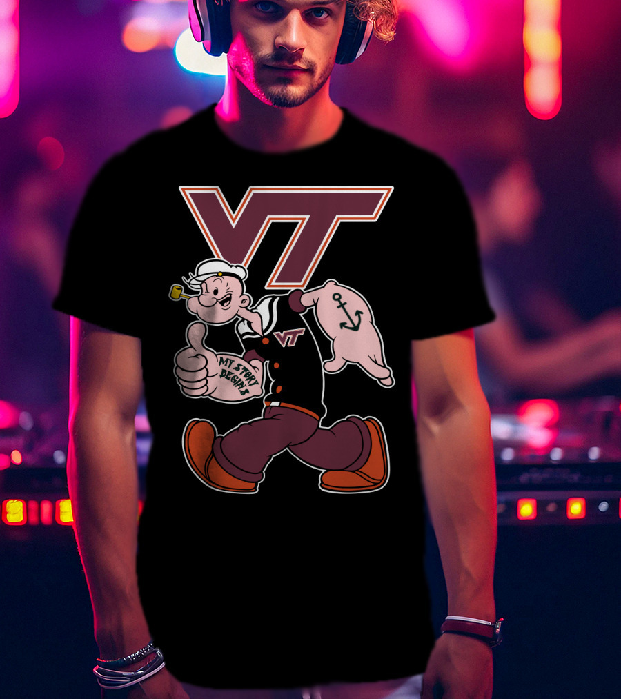 Virginia Tech Hokies Vt Popeye My Story Designs T-Shirt