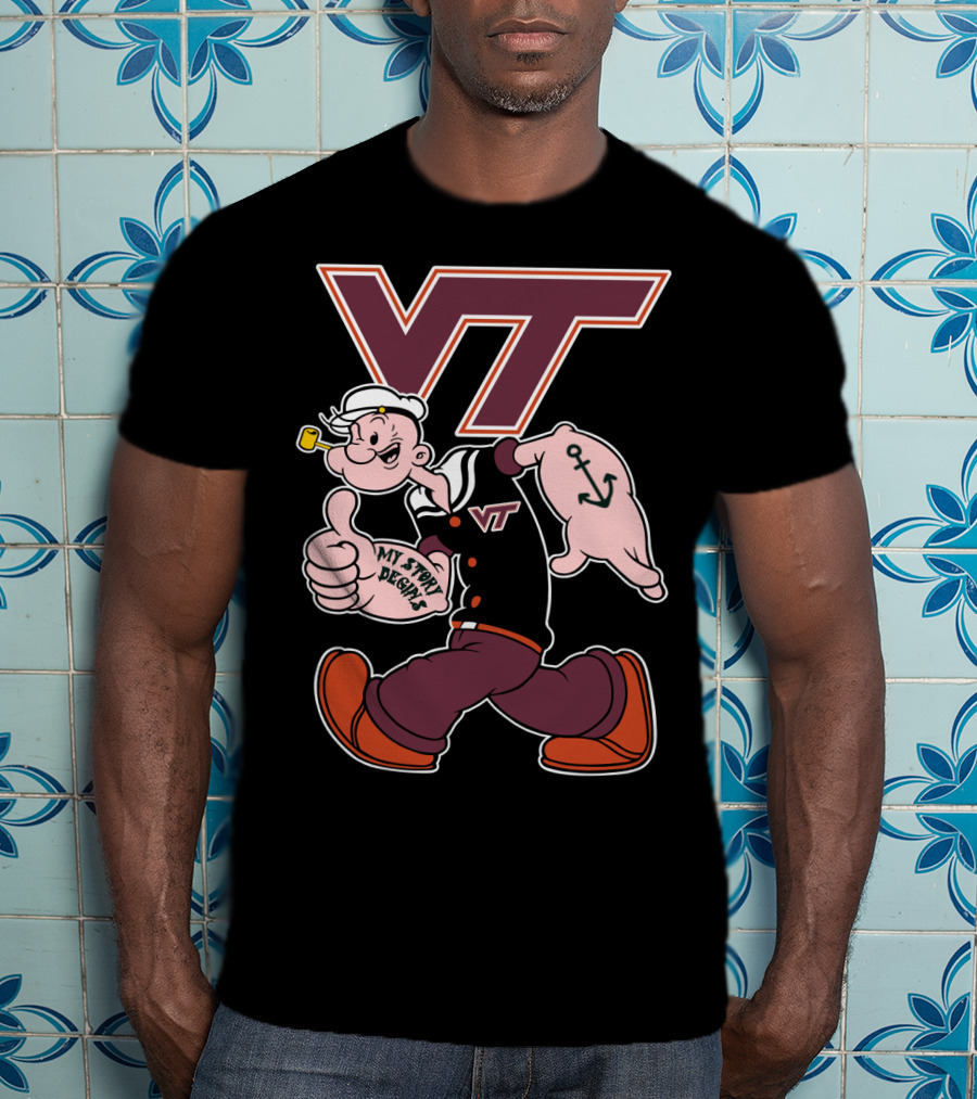Virginia Tech Hokies Vt Popeye My Story Designs T-Shirt