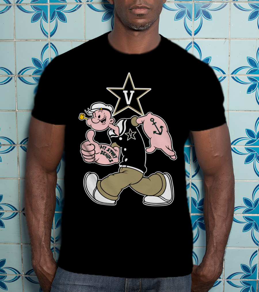 Vanderbilt Commodores V Star Popeye My Story Designs T-Shirt
