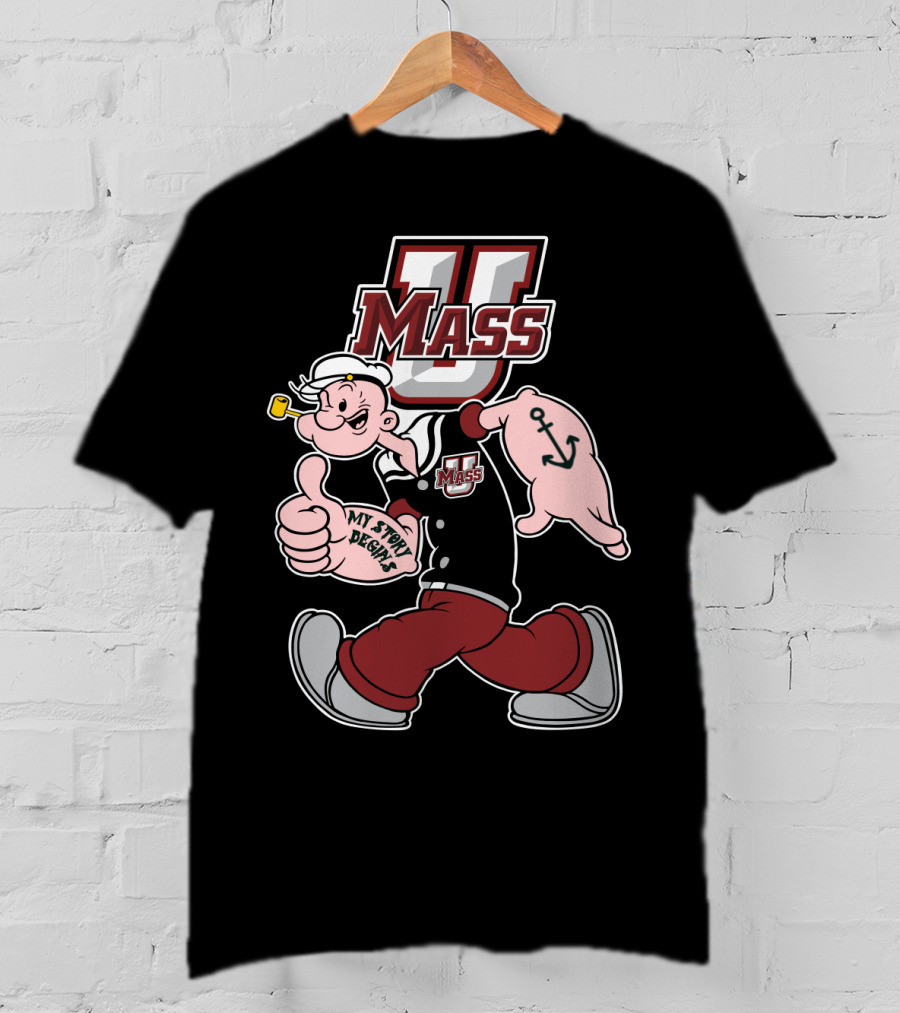 U Mass Minutemen Cartoon Character 369 My Story Begins T-Shirt