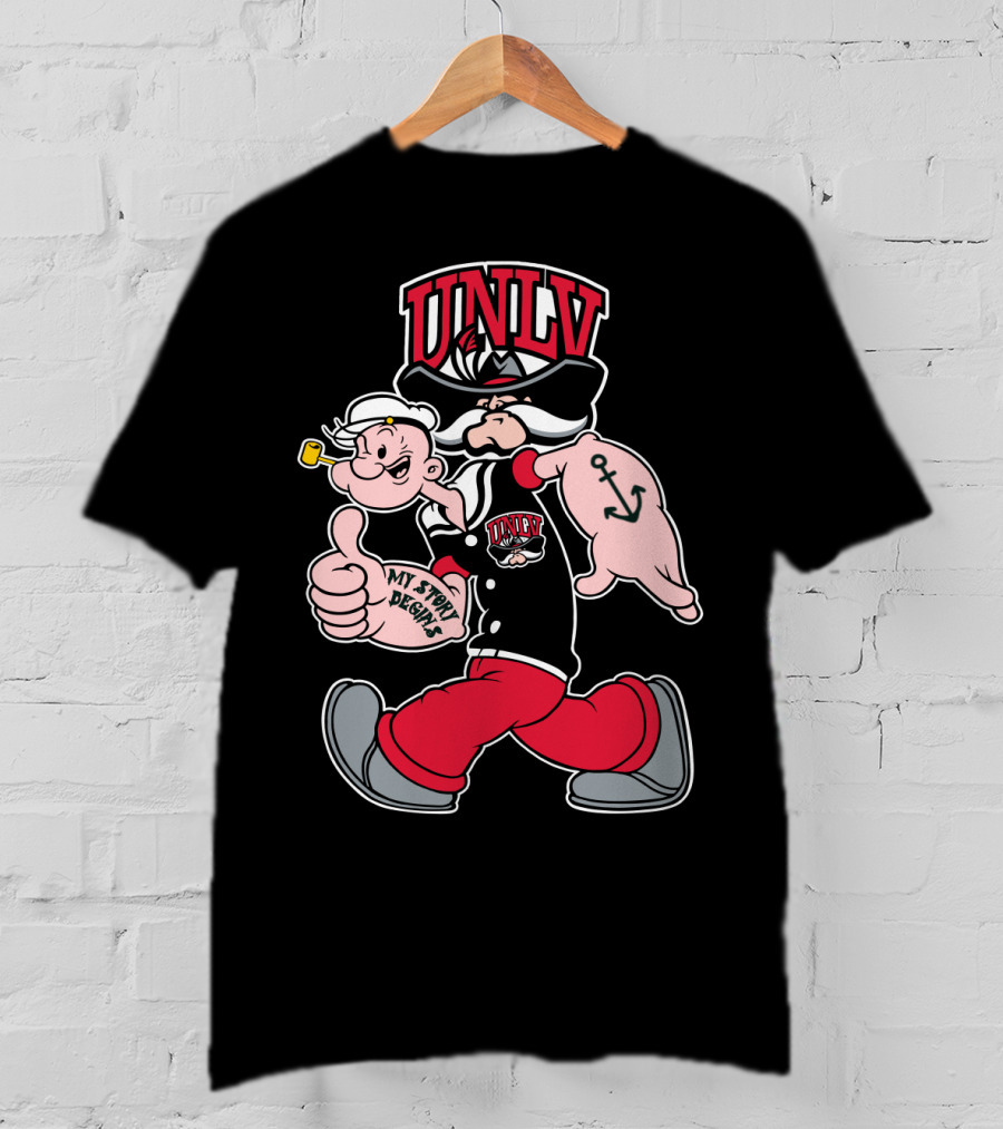 Unlv Rebels Victory March With Popeye And Hey Reb Mashup 368 T-Shirt