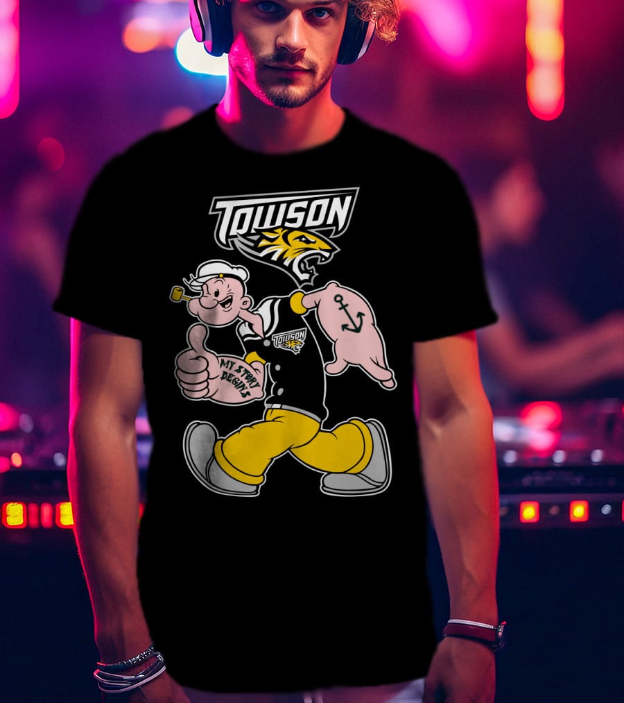 Towson Tigers My Story Designs Popeye Anchor T-Shirt