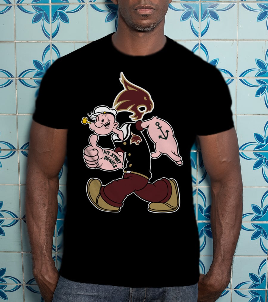 Texas State Bobcats My Story Begins 384 Retro Sailor Character T-Shirt