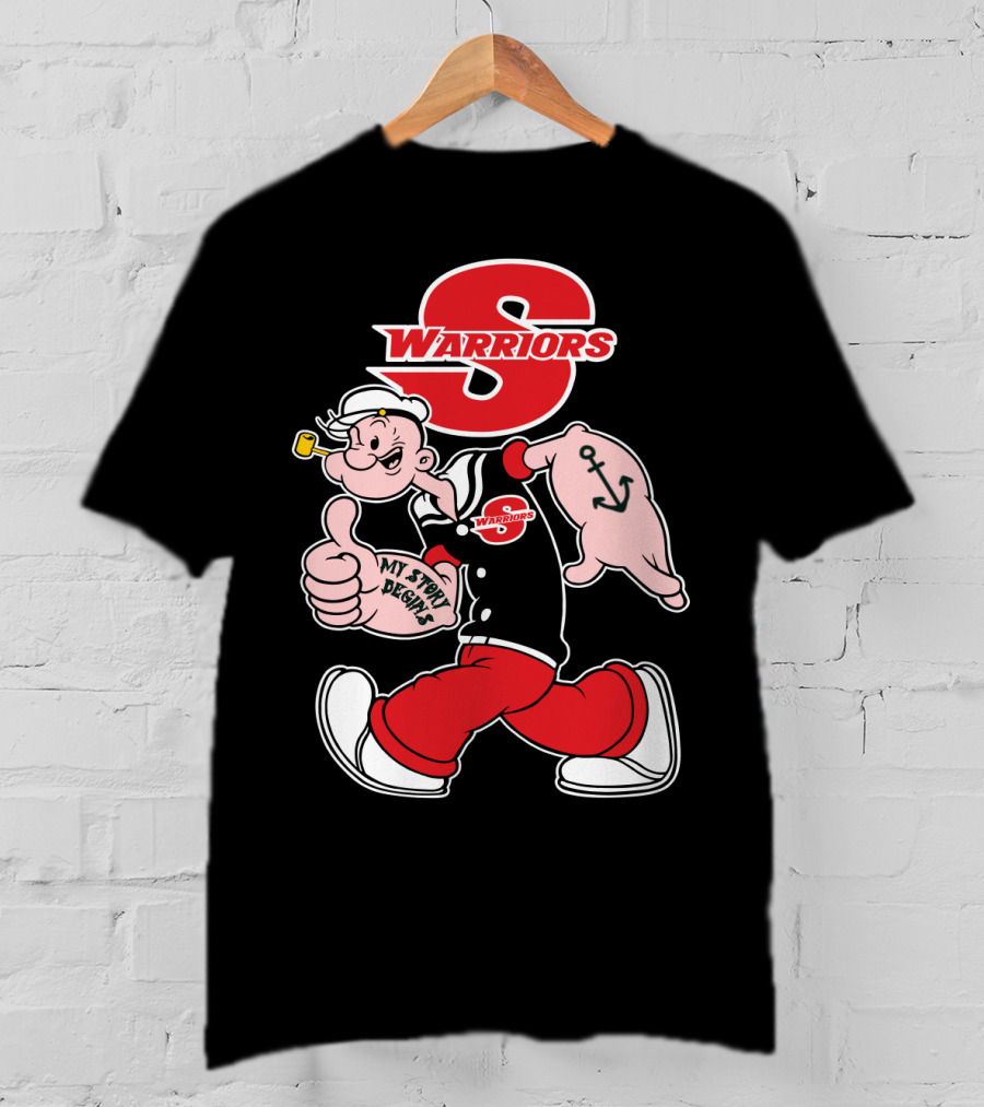 S Warriors Popeye Thumbs Up Anchor My Story Designs T-Shirt