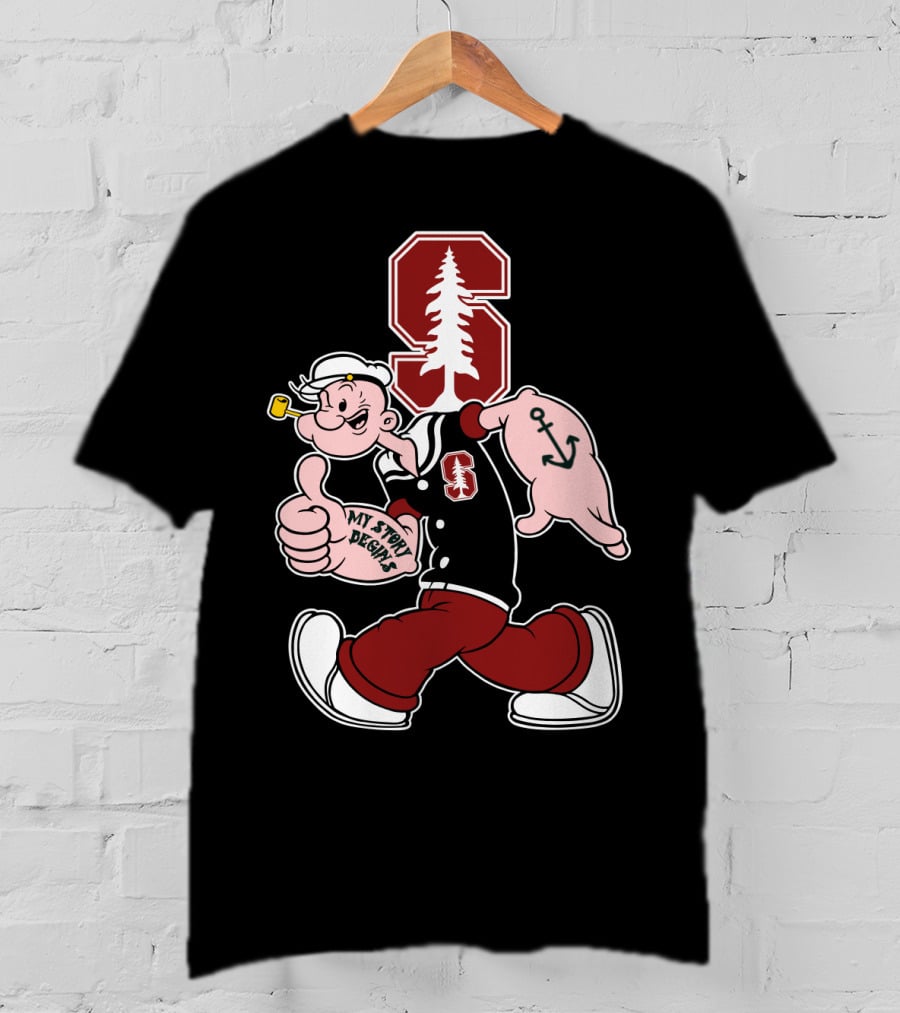 Stanford Cardinal Popeye Anchor My Story Designs T-Shirt