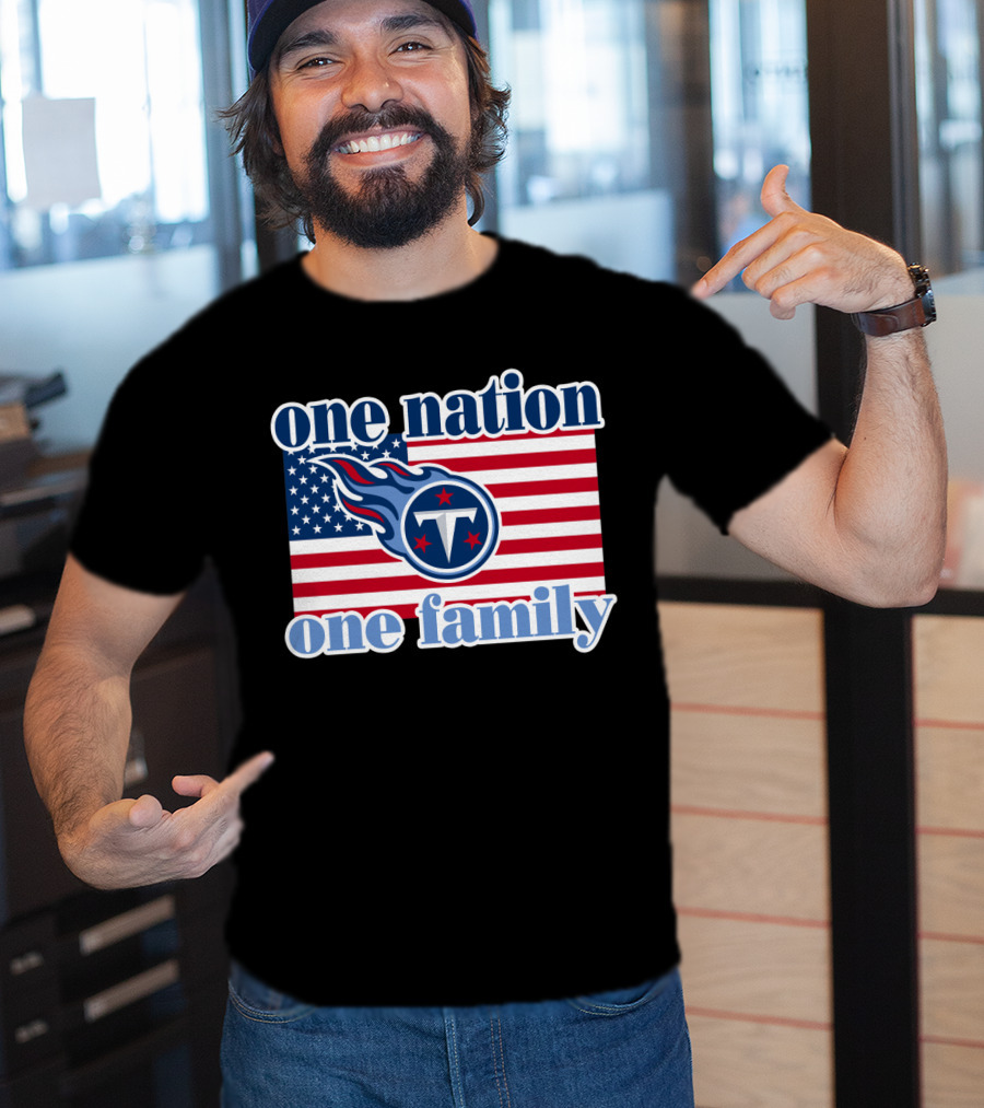 One Nation One Family Tennessee Titans American Flag T-Shirt
