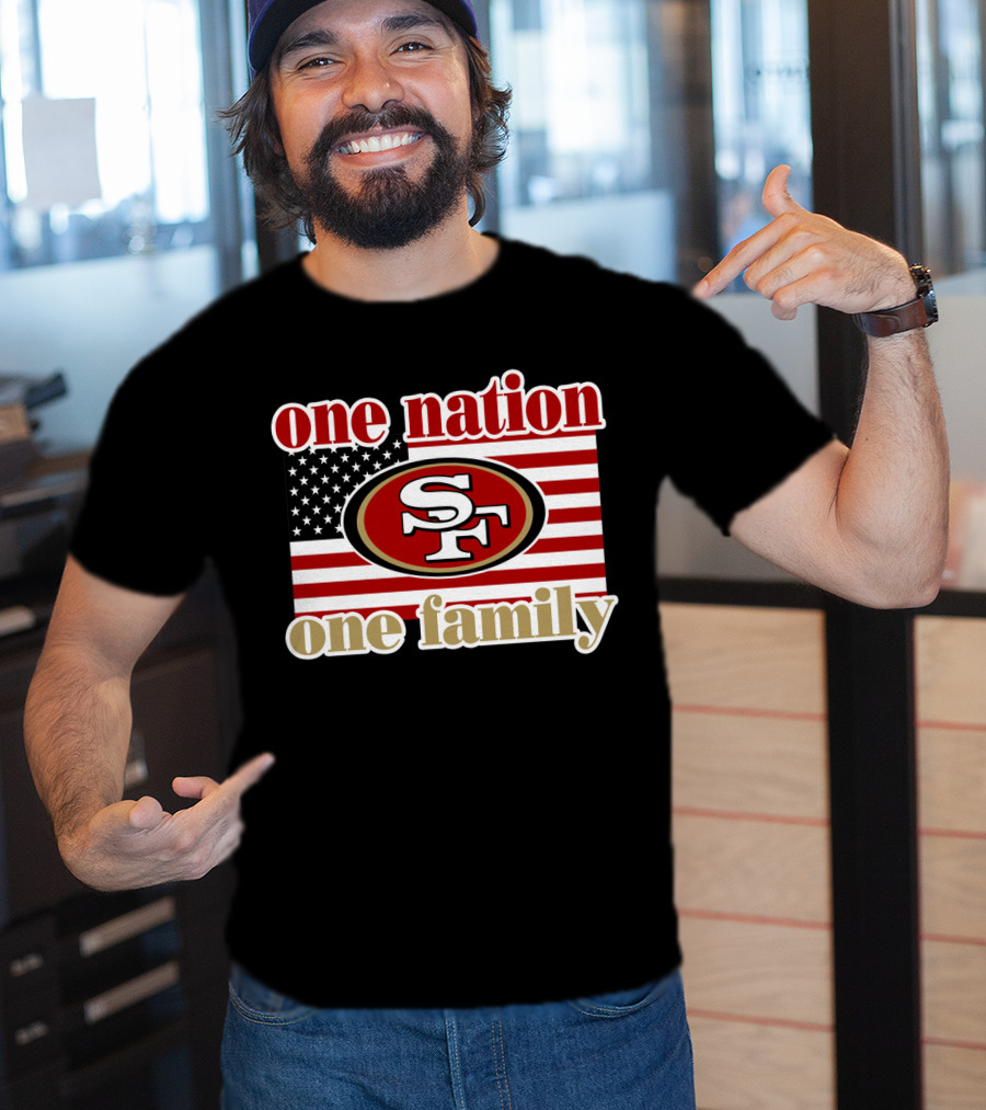 San Francisco 49ers One Nation One Family Usa Flag T-Shirt