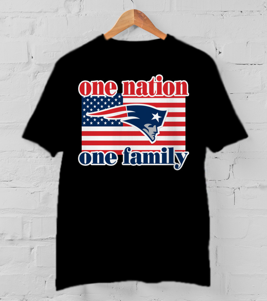 One Nation One Family New England Patriots Flag T-Shirt