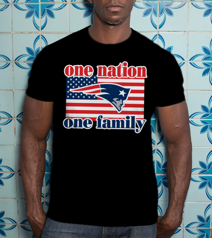 One Nation One Family New England Patriots Flag T-Shirt