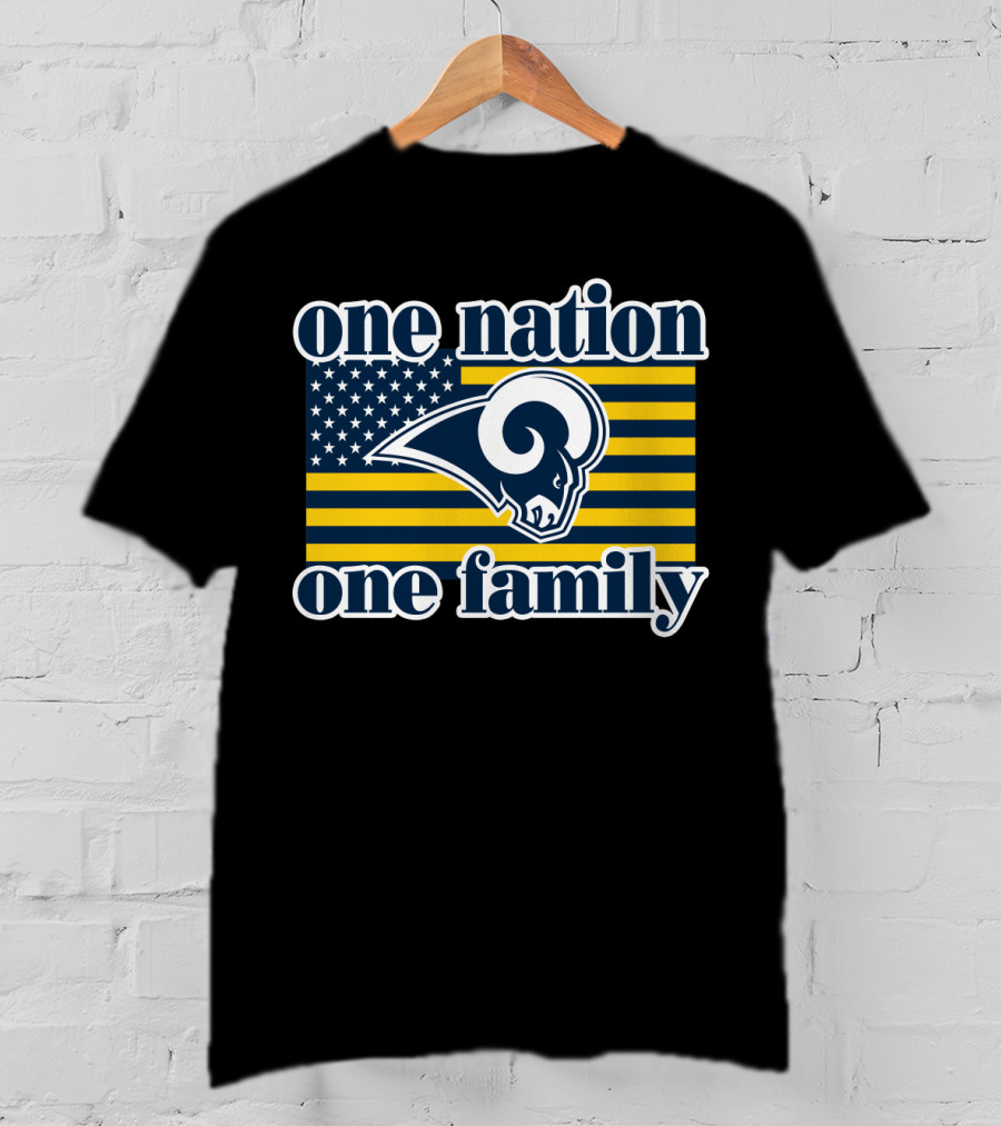 One Nation One Family Los Angeles Rams American Flag T-Shirt