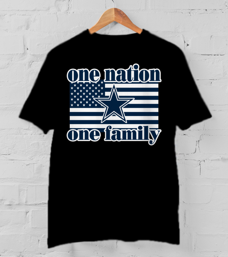 One Nation One Family Dallas Cowboys 24 American Flag Star T-Shirt