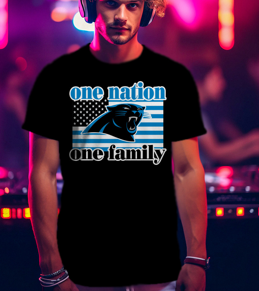 One Nation One Family Carolina Panthers 28 T-Shirt