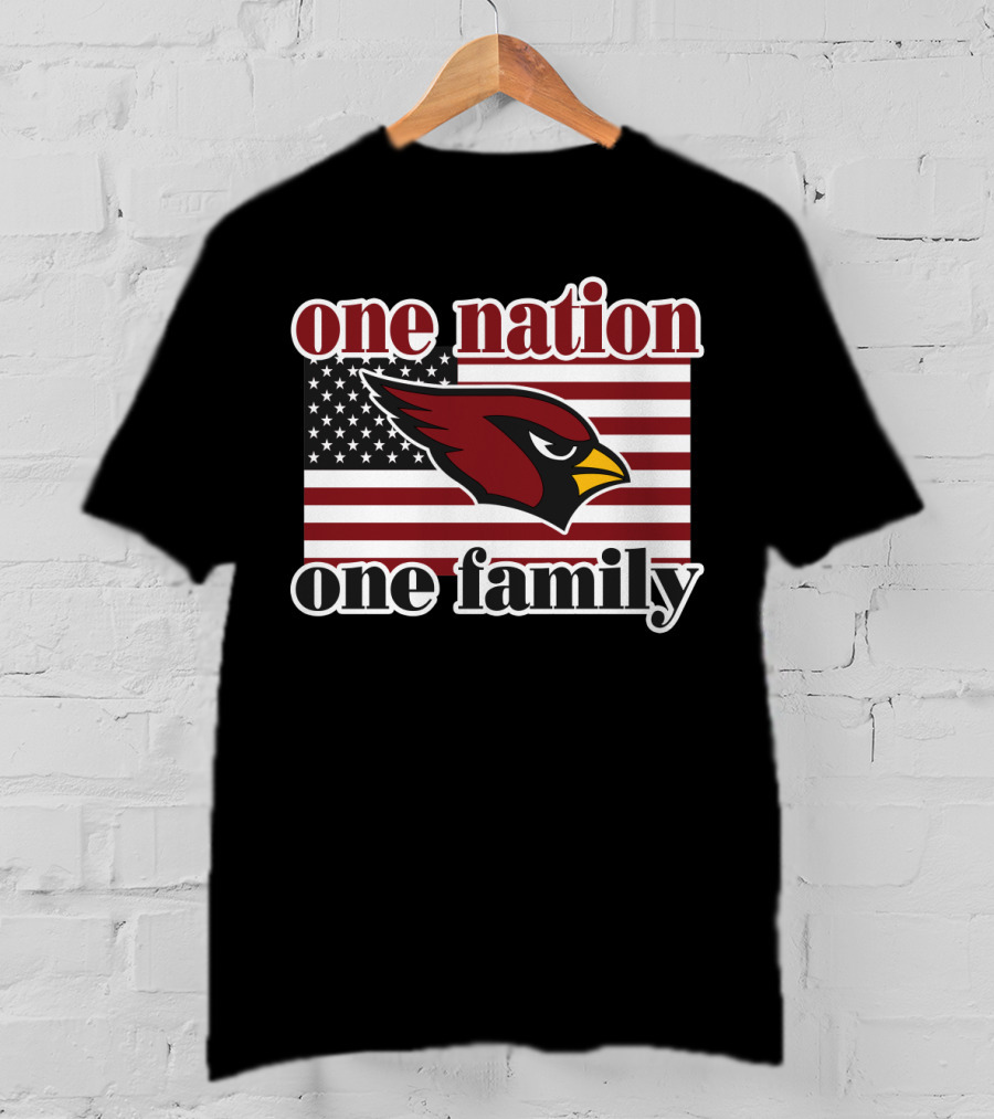 One Nation One Family Arizona Cardinals Flag T-Shirt