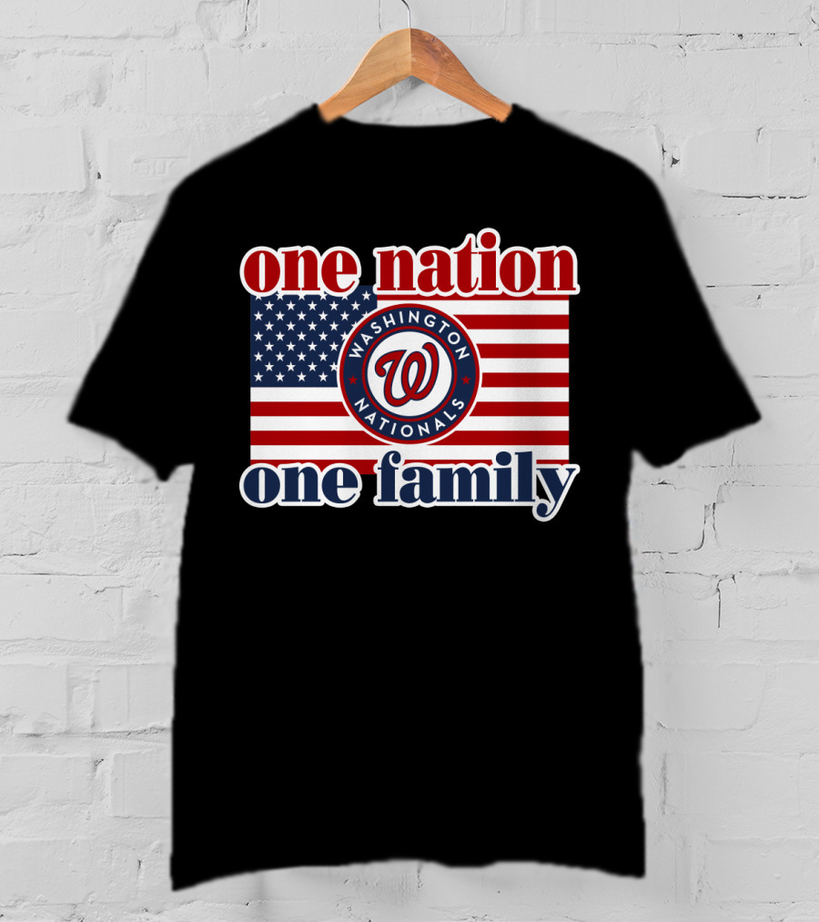One Nation One Family Washington Nationals Usa Flag T-Shirt