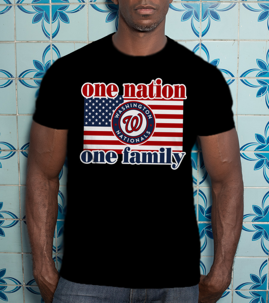 One Nation One Family Washington Nationals Usa Flag T-Shirt