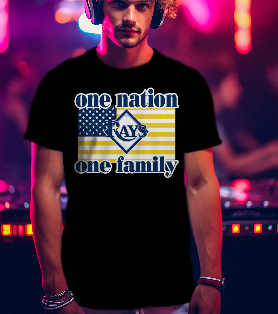 One Nation One Family Tampa Bay Rays American Flag T-Shirt