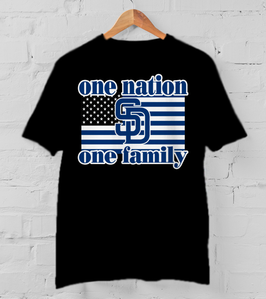San Diego Padres One Nation One Family Usa Flag T-Shirt