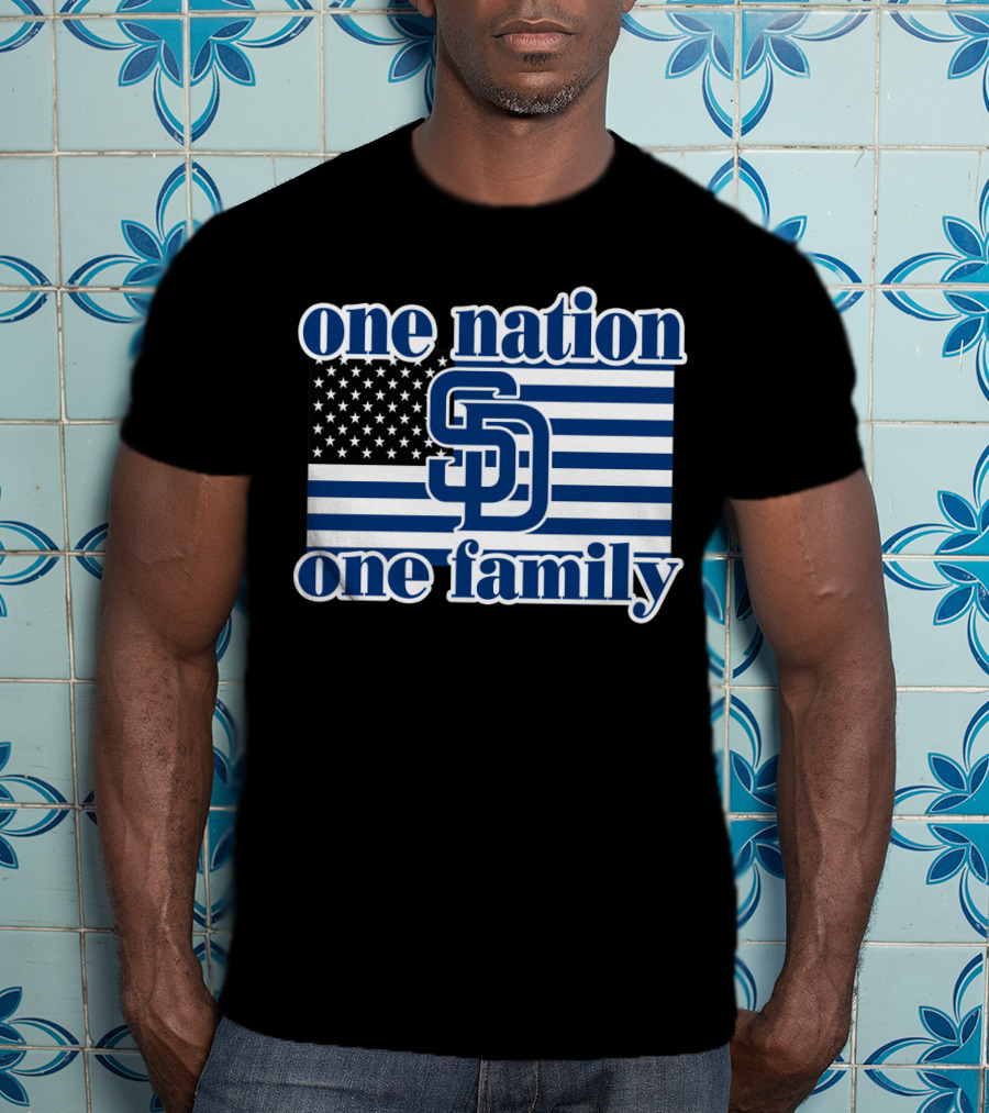 San Diego Padres One Nation One Family Usa Flag T-Shirt