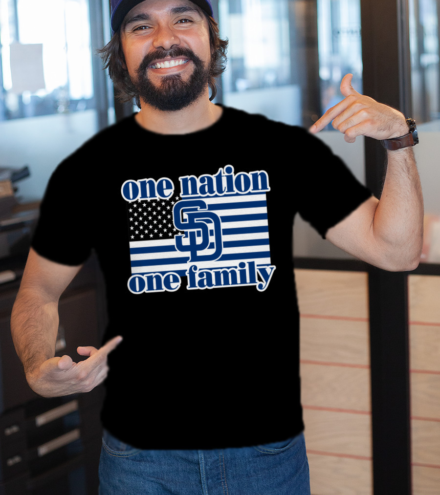 San Diego Padres One Nation One Family Usa Flag T-Shirt