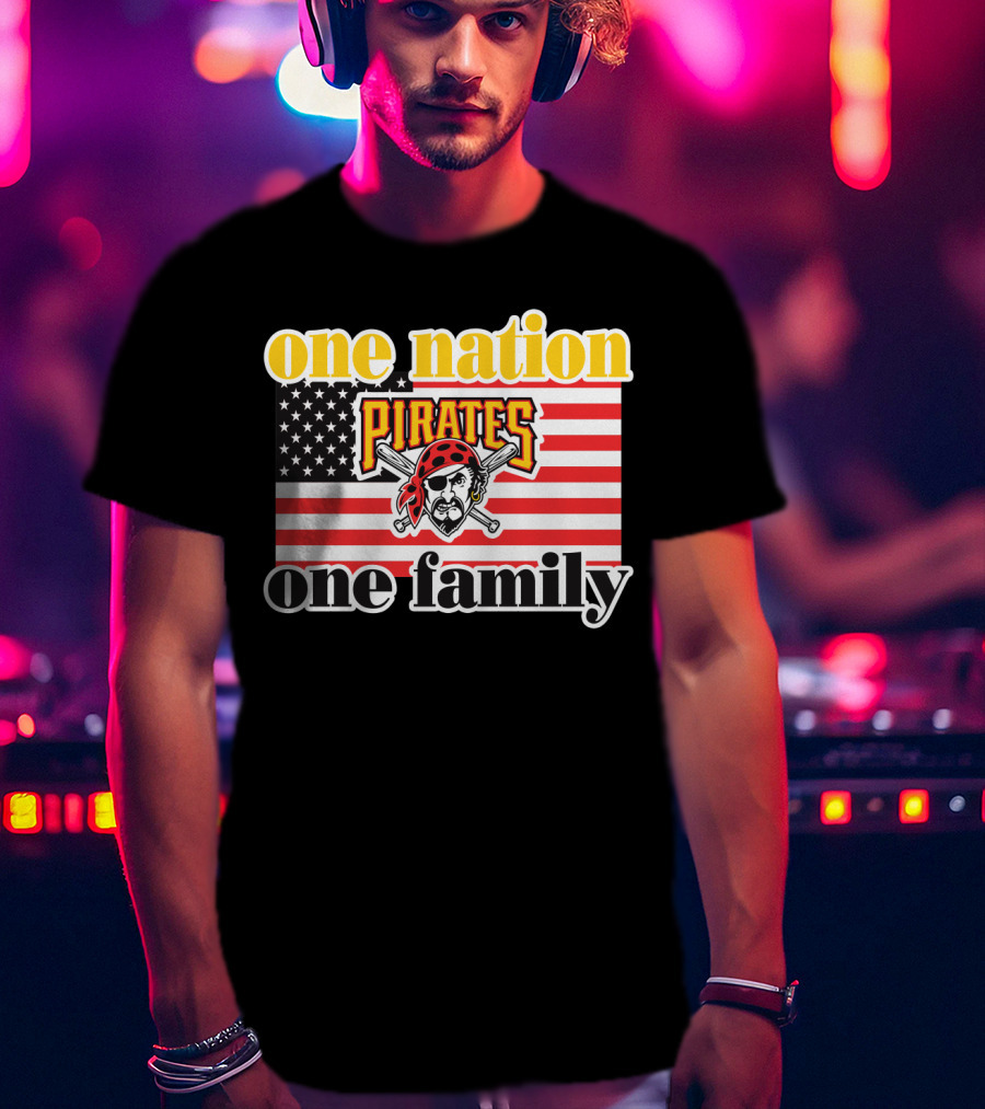 One Nation One Family Pirates Flag T-Shirt
