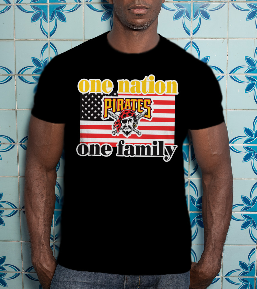 One Nation One Family Pirates Flag T-Shirt