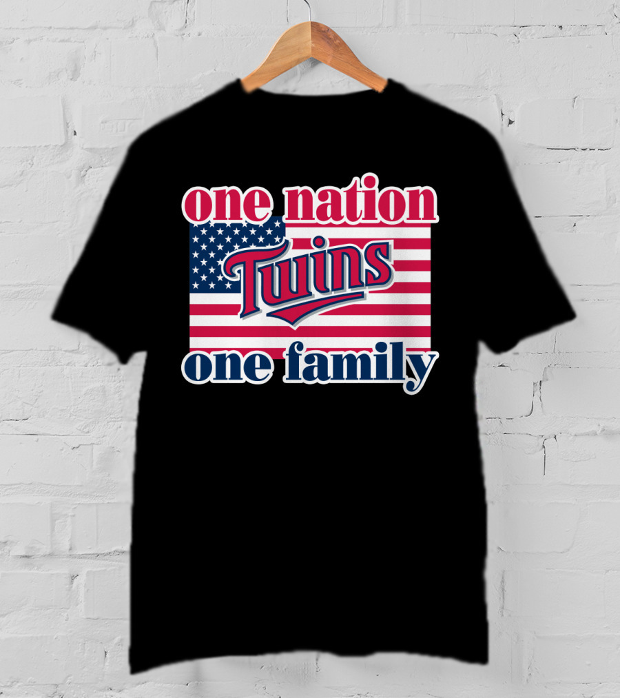 One Nation Twins One Family American Flag T-Shirt