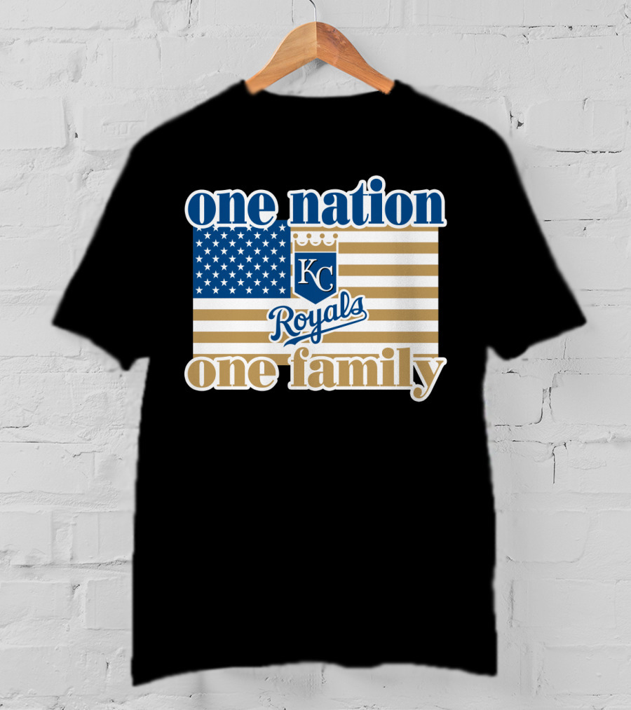 One Nation One Family Kc Royals American Flag T-Shirt