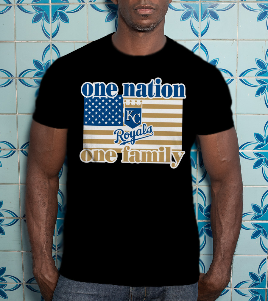 One Nation One Family Kc Royals American Flag T-Shirt