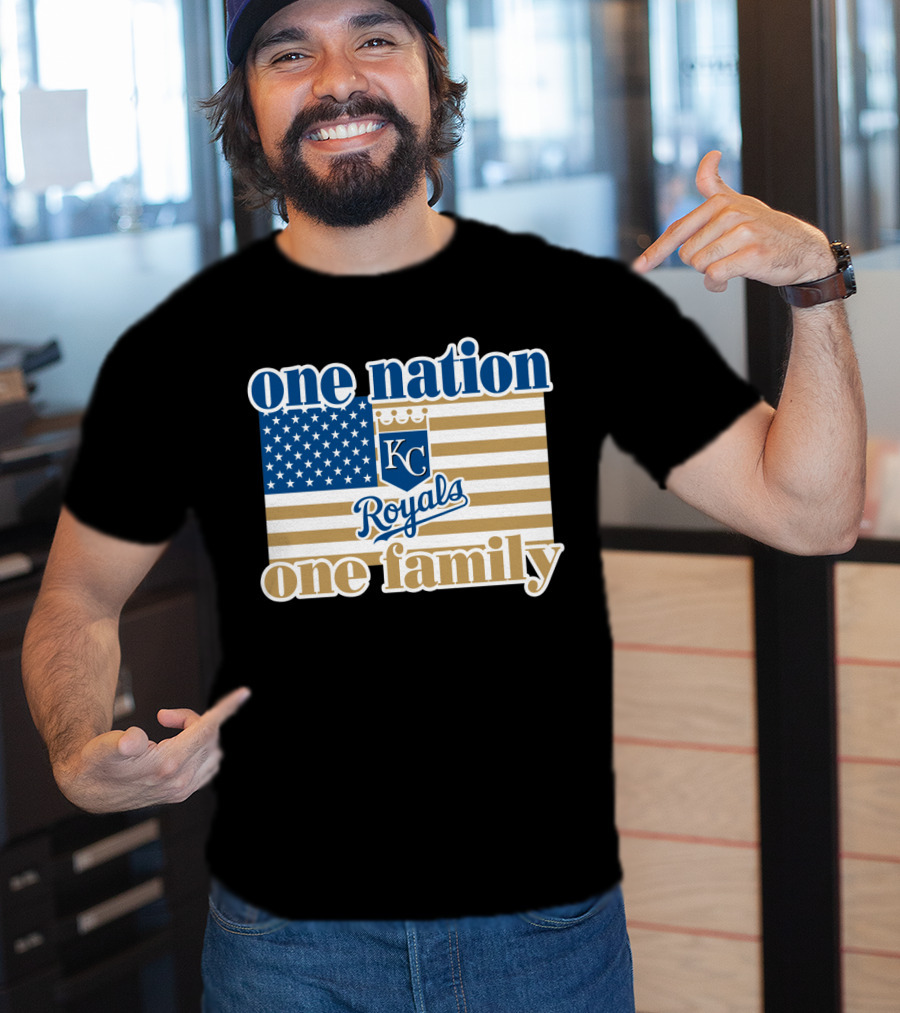 One Nation One Family Kc Royals American Flag T-Shirt