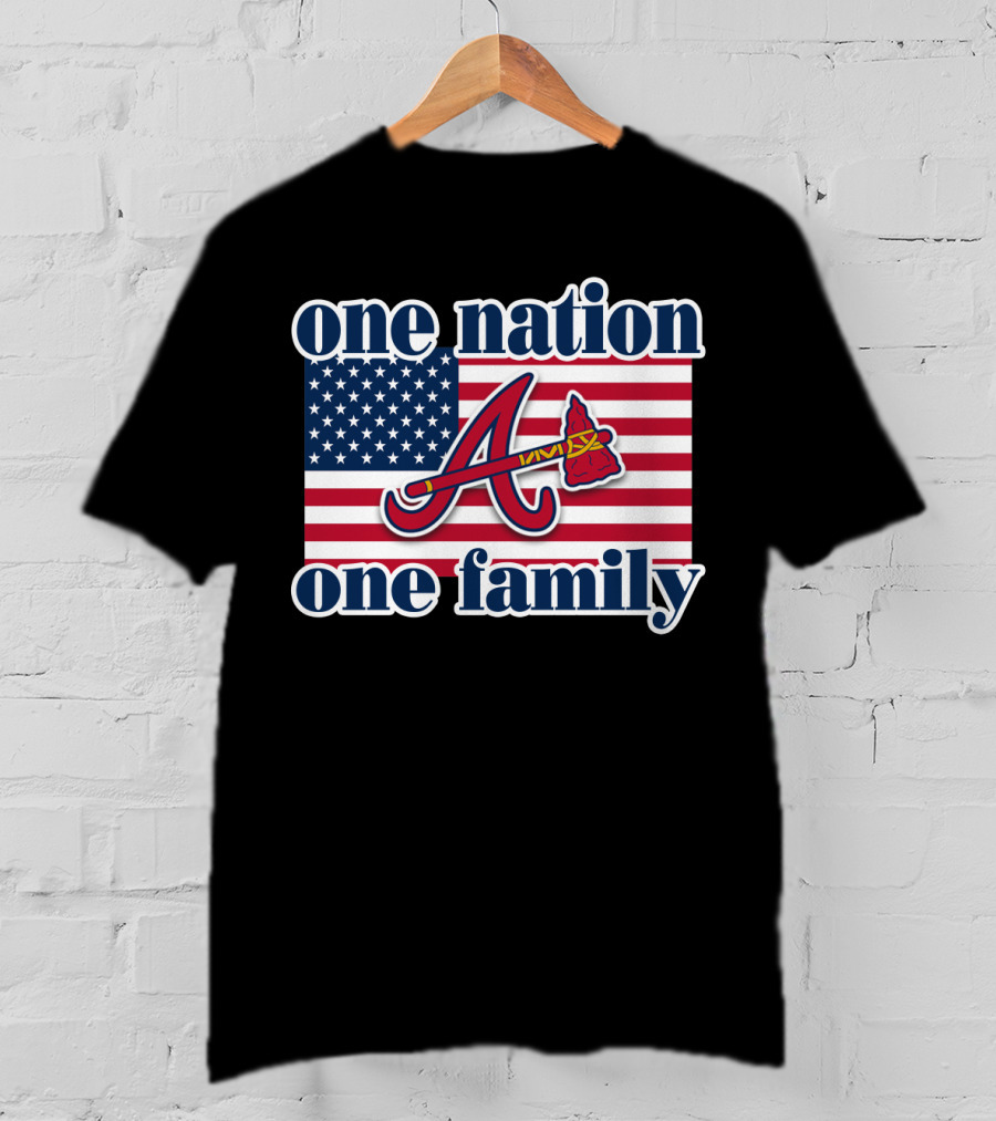One Nation One Family Atlanta Braves American Flag T-Shirt