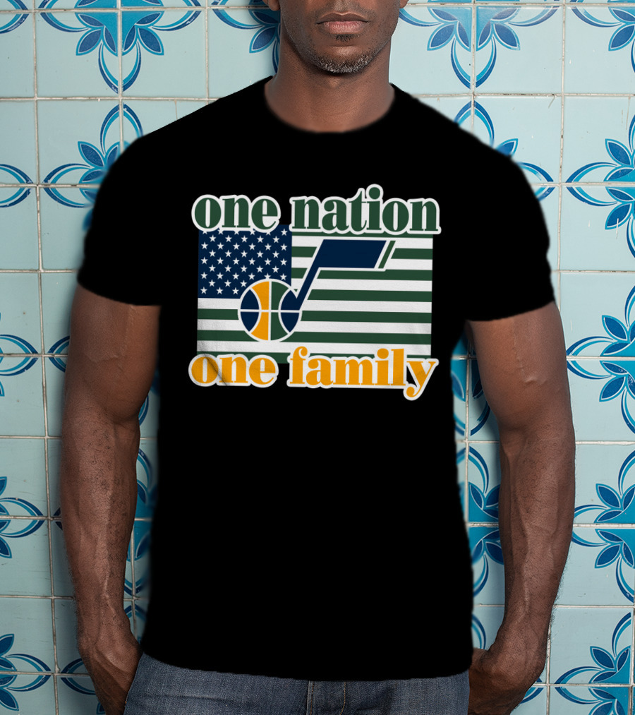 One Nation One Family Utah Jazz Basketball American Flag T-Shirt