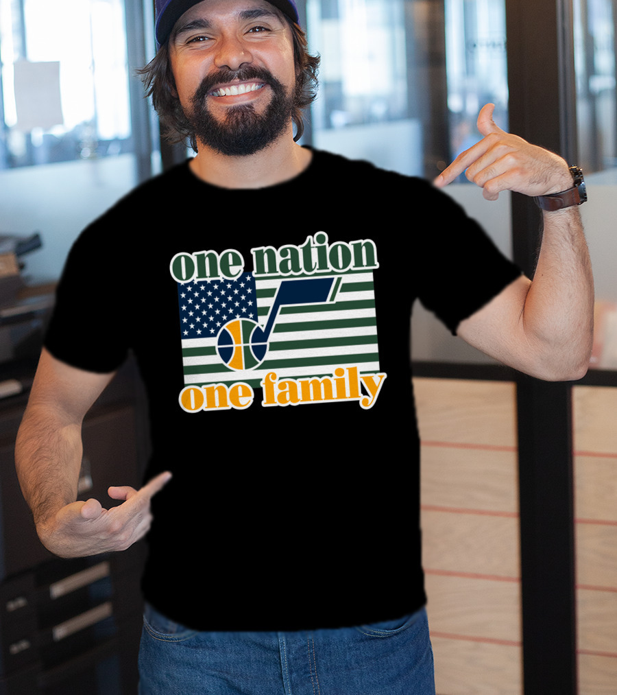 One Nation One Family Utah Jazz Basketball American Flag T-Shirt