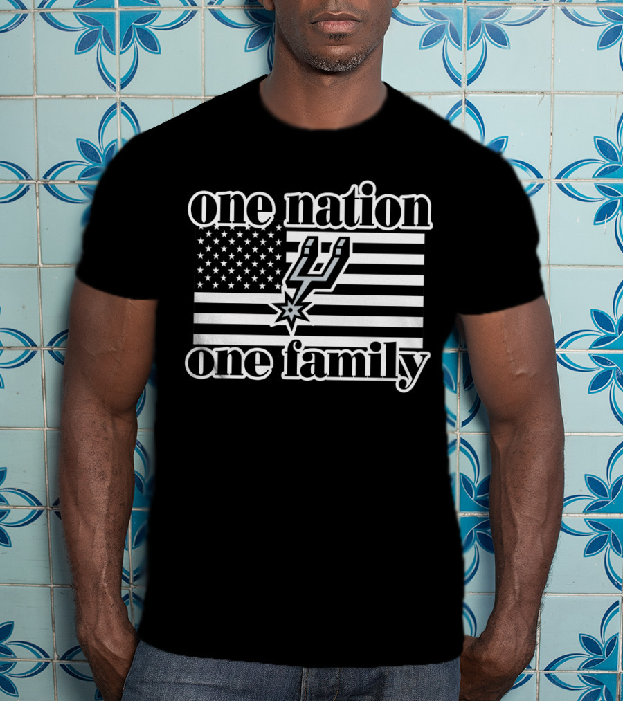 San Antonio Spurs One Nation One Family American Flag T-Shirt