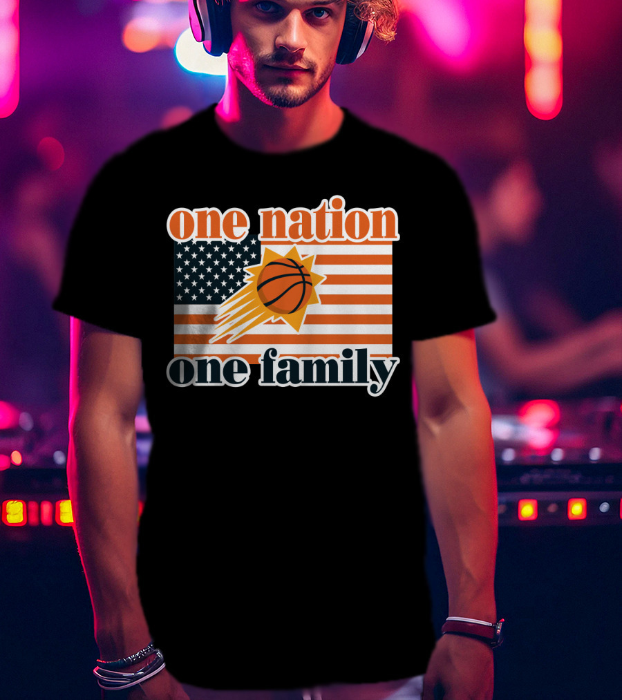 One Nation One Family Phoenix Suns Basketball American Flag T-Shirt