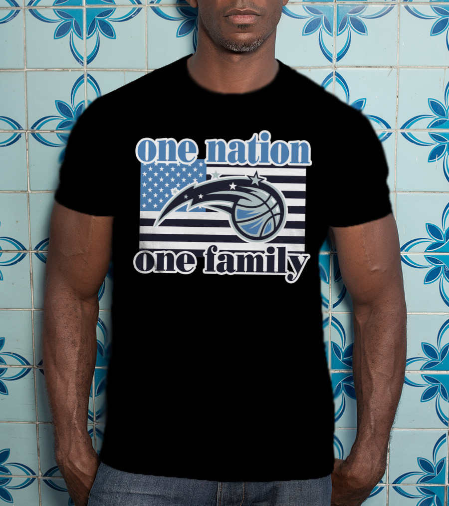 One Nation One Family Orlando Magic Basketball Flag T-Shirt
